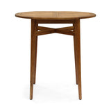 Stamford Outdoor Rustic Acacia Wood Bar Table with Slat Top, Teak Noble House