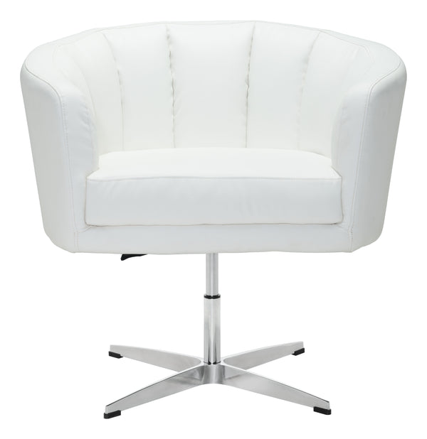 Zuo Modern Wilshire 100% Polyurethane, Plywood, Steel Modern Commercial Grade Occasional Chair White 100% Polyurethane, Plywood, Steel