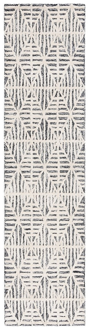 Safavieh Ebony 110 Antique Hand Tufted Rug Black / Ivory EBN110Z-8