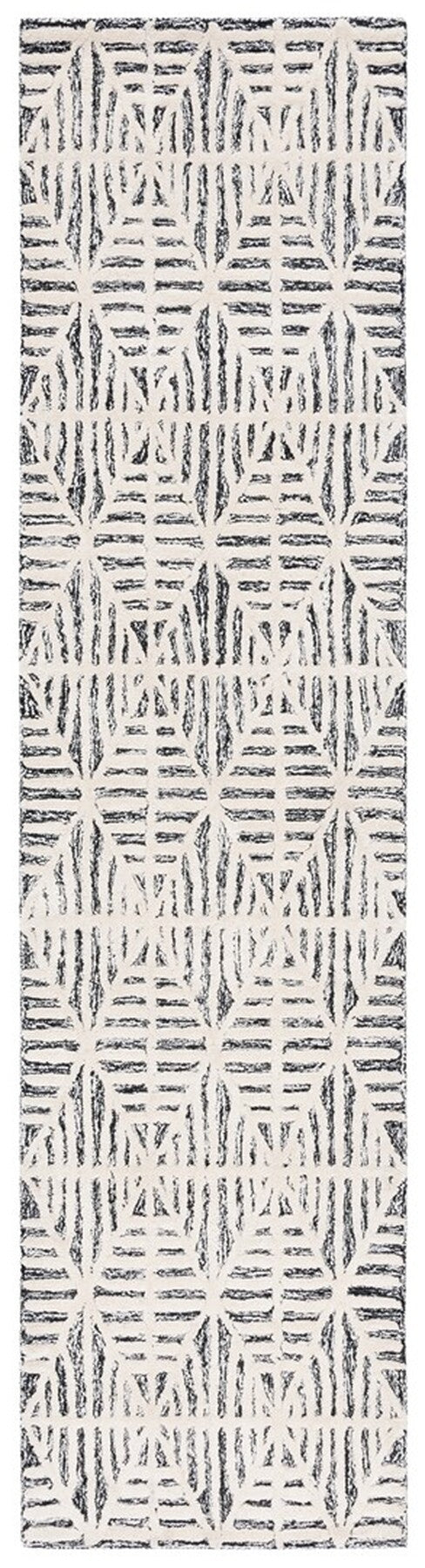 Safavieh Ebony 110 Antique Hand Tufted Rug Black / Ivory EBN110Z-8