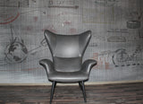 VIG Furniture Divani Casa Slater Modern Dark Grey Leatherette Lounge Chair VGBNEC-067-GRY