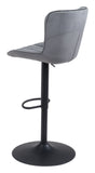 Zuo Modern Tarley 100% Polyester, Plywood, Steel Modern Commercial Grade Barstool Gray, Black 100% Polyester, Plywood, Steel