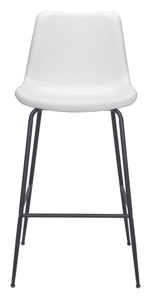 Zuo Modern Byron 100% Polyurethane, Plywood, Steel Modern Commercial Grade Barstool White, Black 100% Polyurethane, Plywood, Steel