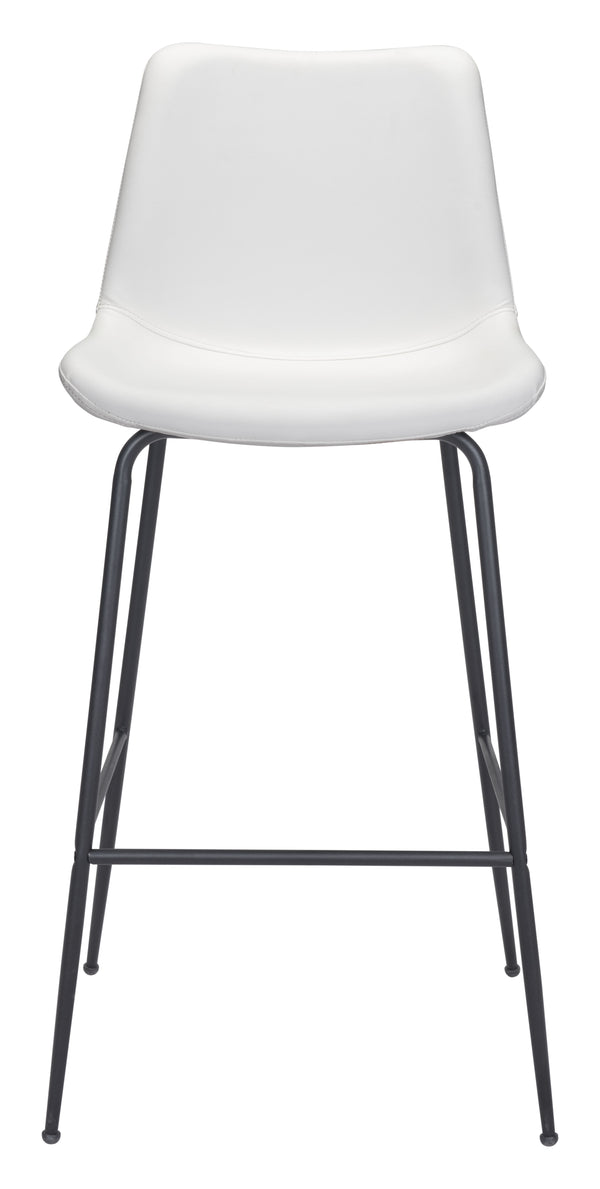 Zuo Modern Byron 100% Polyurethane, Plywood, Steel Modern Commercial Grade Barstool White, Black 100% Polyurethane, Plywood, Steel