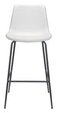 Zuo Modern Byron 100% Polyurethane, Plywood, Steel Modern Commercial Grade Barstool White, Black 100% Polyurethane, Plywood, Steel