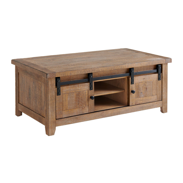 Intercon Highland Farmhouse Coffee Table w/Sliding Doors HI-TA-5028D-SWH-C HI-TA-5028D-SWH-C