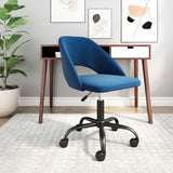 Zuo Modern Treibh 100% Polyester, Plywood, Steel Modern Commercial Grade Office Chair Blue, Black 100% Polyester, Plywood, Steel