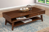 Alpine Furniture Flynn Coffee Table, Walnut 966WAL-61 Walnut Mahogany Solids & Okoume Veneer 48 x 22 x 17.5