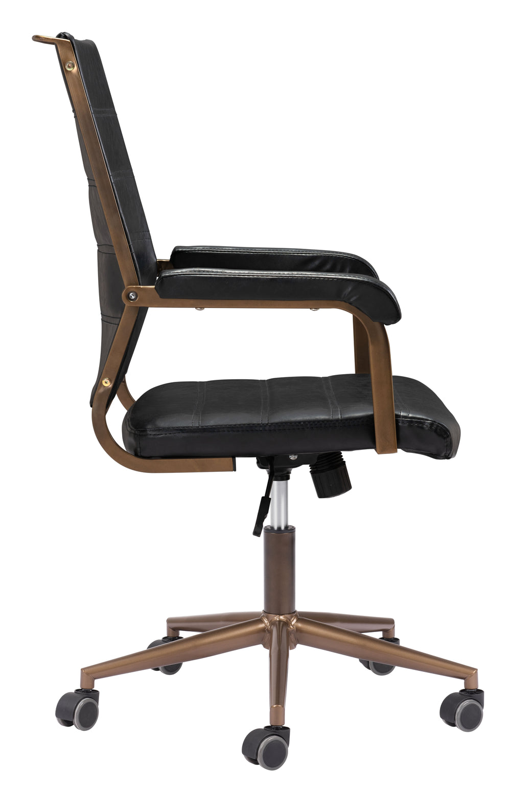 Zuo Modern Auction 100% Polyurethane, Plywood, Steel Modern Commercial Grade Office Chair Vintage Black, Bronze 100% Polyurethane, Plywood, Steel