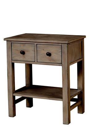 Classic Nightstand with Felt Lined Drawers, Antique Grey Finish, and Elegant French Design Charm