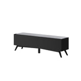 Alpine Furniture Flynn Bench, White 966BLK-12 Black Mahogany Solids & Okoume Veneer 59 x 15 x 18.5