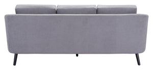 Zuo Modern Divinity 100% Polyester, Plywood, Rubberwood Modern Commercial Grade Sofa Gray, Black 100% Polyester, Plywood, Rubberwood