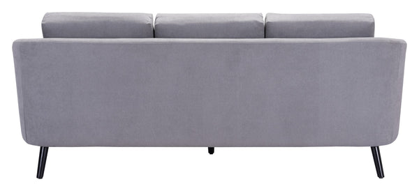 Zuo Modern Divinity 100% Polyester, Plywood, Rubberwood Modern Commercial Grade Sofa Gray, Black 100% Polyester, Plywood, Rubberwood
