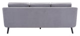 Zuo Modern Divinity 100% Polyester, Plywood, Rubberwood Modern Commercial Grade Sofa Gray, Black 100% Polyester, Plywood, Rubberwood