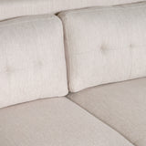 Galene Contemporary Fabric Loveseat,  Beige and Dark Brown Noble House