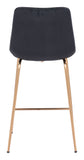 Zuo Modern Tony 100% Polyester, Plywood, Steel Modern Commercial Grade Counter Stool Black, Gold 100% Polyester, Plywood, Steel