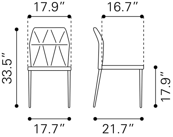 Zuo Modern Revolution 100% Polyester, Plywood, Steel Modern Commercial Grade Dining Chair Set - Set of 4 Black 100% Polyester, Plywood, Steel