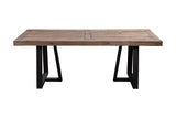 Alpine Furniture Prairie Rectangular Dining Table, Natural/Black 1568-01 Reclaimed Natural & Black Base Solid & Recycled Pine 84 x 42 x 30