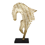 Sagebrook Home Contemporary 64" Metal Horse Sculpture, Gold 15257-01 Gold Aluminum