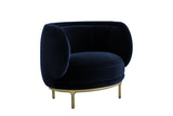 VIG Furniture Divani Casa Eckley - Blue Velvet Accent Chair VGMFOC-2174-BLU-CH