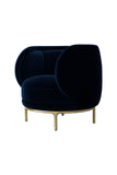 VIG Furniture Divani Casa Eckley - Blue Velvet Accent Chair VGMFOC-2174-BLU-CH