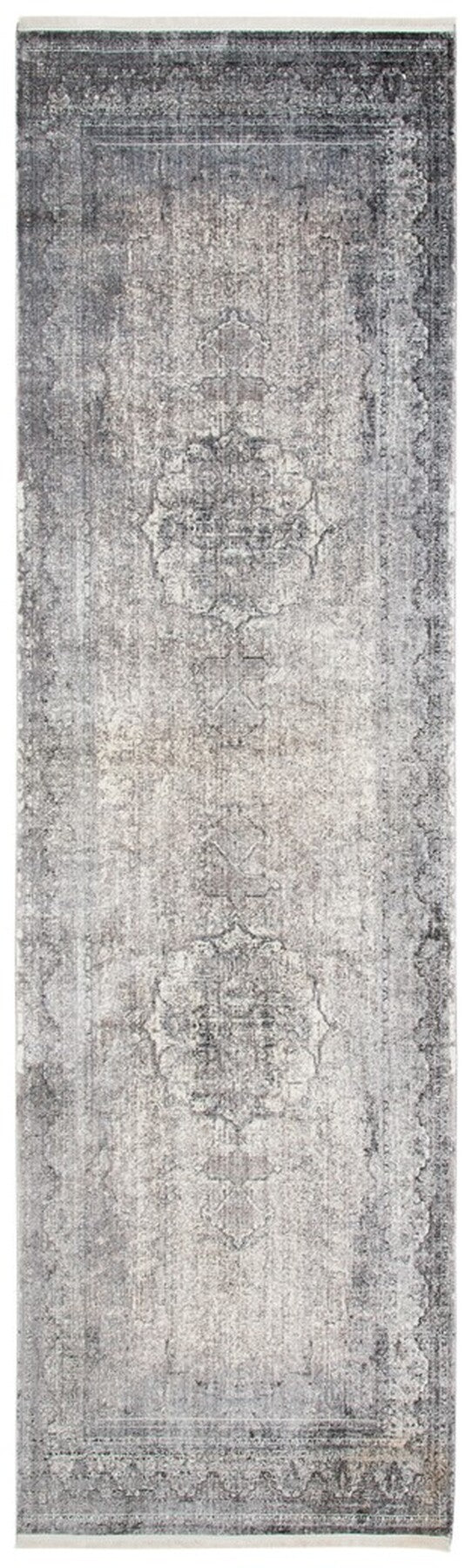 Eclipse 100 Eclipse 134 Transitional Power Loomed 80% Viscose & 20% Acrylic Rug Ivory / Charcoal