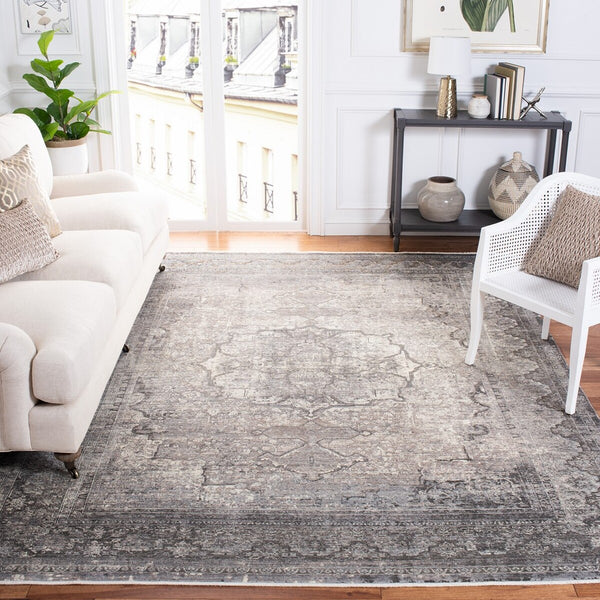 Eclipse 100 Eclipse 134 Transitional Power Loomed 80% Viscose & 20% Acrylic Rug Ivory / Charcoal