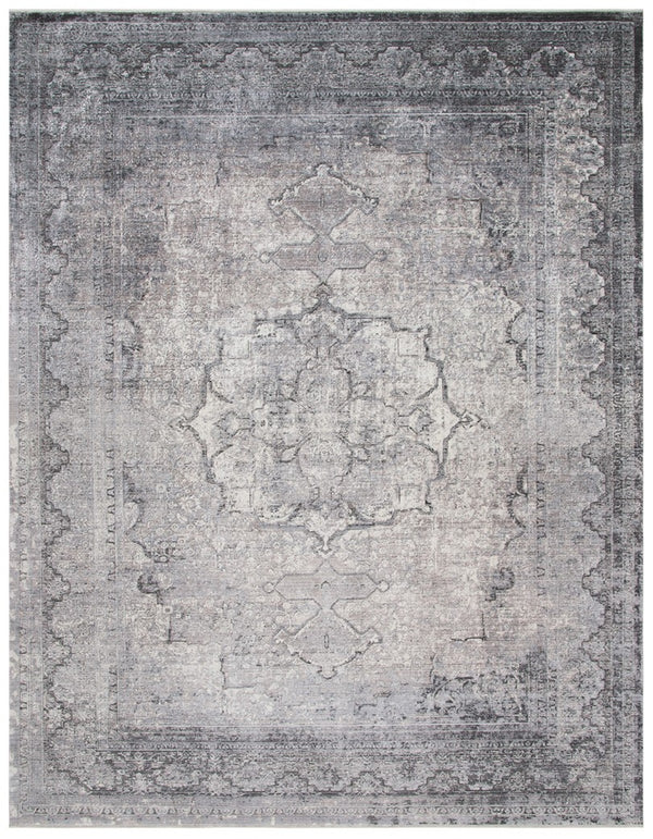 Eclipse 100 Eclipse 134 Transitional Power Loomed 80% Viscose & 20% Acrylic Rug Ivory / Charcoal