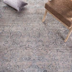 Eclipse 100 Eclipse 134 Transitional Power Loomed 80% Viscose & 20% Acrylic Rug Beige / Grey