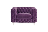 Syracus Purple Velvet Club Chair