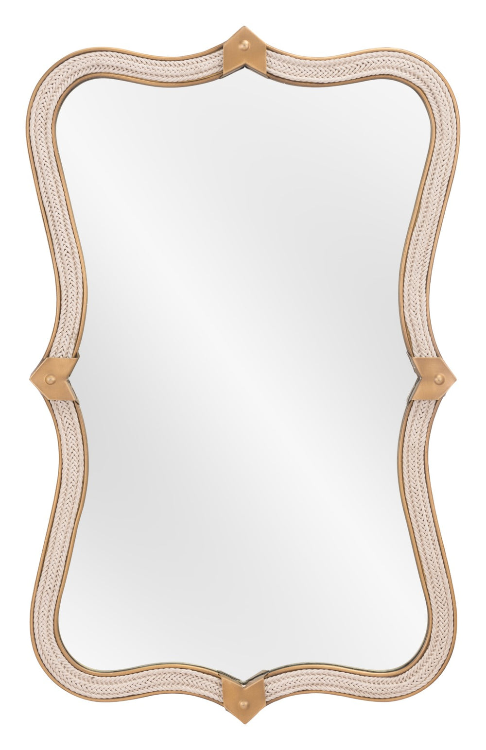 Zuo Modern Hillegass Steel, MDF, Glass Modern Commercial Grade Mirror Gold Steel, MDF, Glass