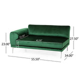 Croydon Modern Glam 4 Seater Velvet Sofa, Emerald and Silver Noble House