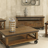 Intercon Taos Home Entertainment Rustic Taos Coffee Table with Casters TS-TA-5028C-CYB-C TS-TA-5028C-CYB-C