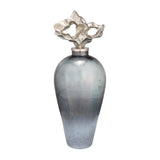 Sagebrook Home Contemporary Metal, 23" Vase W/ Textured Lid, Gray/silver 17571-02 Gray Glass