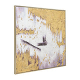 Sagebrook Home Contemporary 40x40 Handpainted Abstract Canvas, Gold/white 70162 White/gold Polyester Canvas