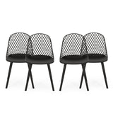 Lily Outdoor Modern Dining Chair (Set of 4)