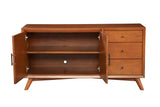 Alpine Furniture Flynn Sideboard, Acorn 966-64 Acorn Mahogany Solids & Okoume Veneer 58 x 19 x 30