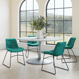 Zuo Modern Tammy 100% Polyester, Plywood, Steel Modern Commercial Grade Dining Chair Set - Set of 2 Green, Black 100% Polyester, Plywood, Steel