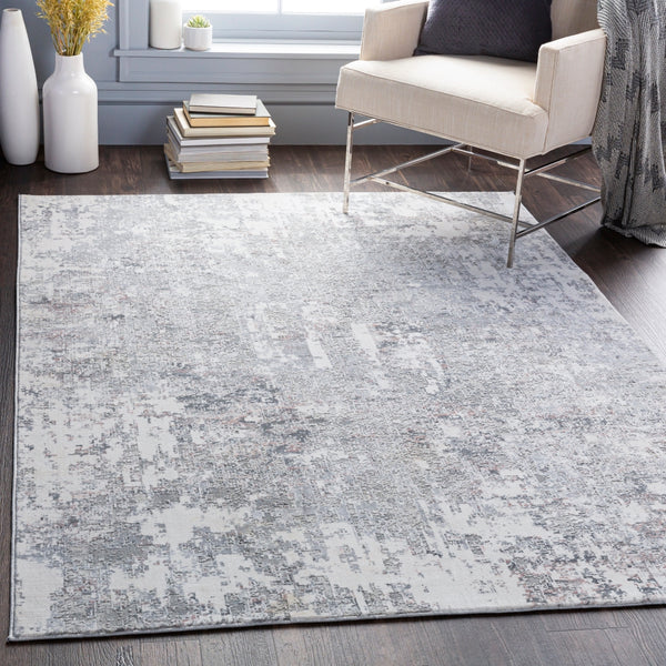 Edinburgh EDG-2300 Modern Polyester Rug EDG2300-912 Cream, Light Gray, Medium Gray, Charcoal, Wheat, Pale Pink, Rose 100% Polyester 9' x 12'