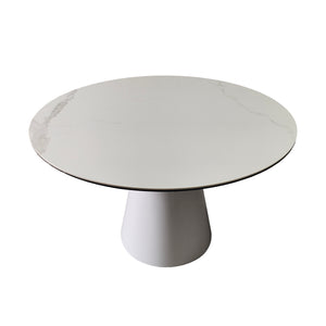 VIG Furniture Modrest Edith - Modern Round White Ceramic Dining Table VGNSGD8744-W-DT