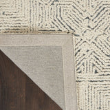 Nourison Vail VAI05 Modern Handmade Tufted Indoor Area Rug Ivory/Navy 7'9" x 9'9" 99446794963