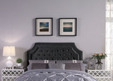 Chava Black King Velvet Headboard