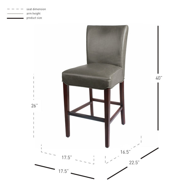 Milton Counter Stool - Elegant Bonded Leather Design with Sturdy Birch Frame and Contemporary Style