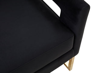 VIG Furniture Modrest Edna - Modern Black Velvet & Gold Accent Chair VGRHRHS-AC-201-BLK