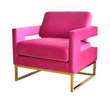 VIG Furniture Modrest Edna - Pink Velvet + Gold Accent Chair VGRHRHS-AC-201-PNK-CH