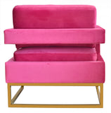 VIG Furniture Modrest Edna - Pink Velvet + Gold Accent Chair VGRHRHS-AC-201-PNK-CH