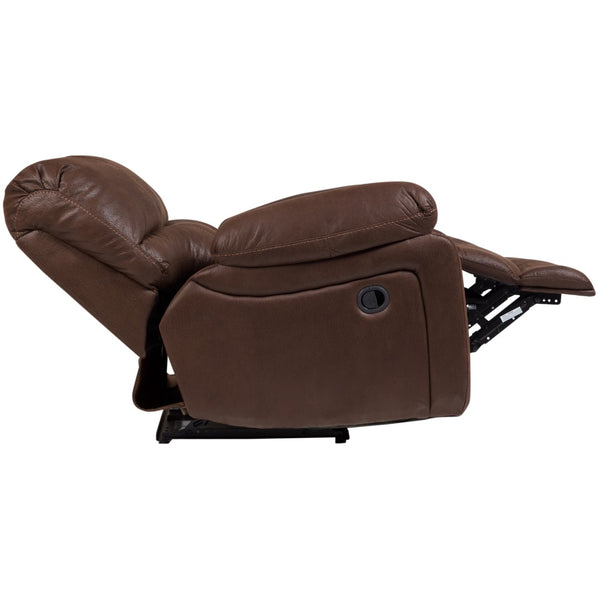 Porter Designs Ramsey Leather-Look Glider Transitional Recliner Brown 03-112C-05-6016