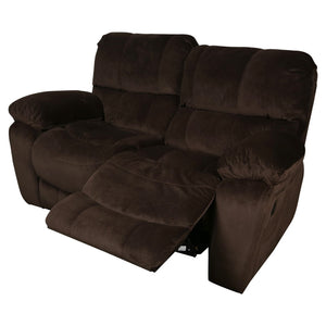 Porter Designs Ramsey Microfiber Dual seat Transitional Reclining Love Brown 03-112C-02B-6012