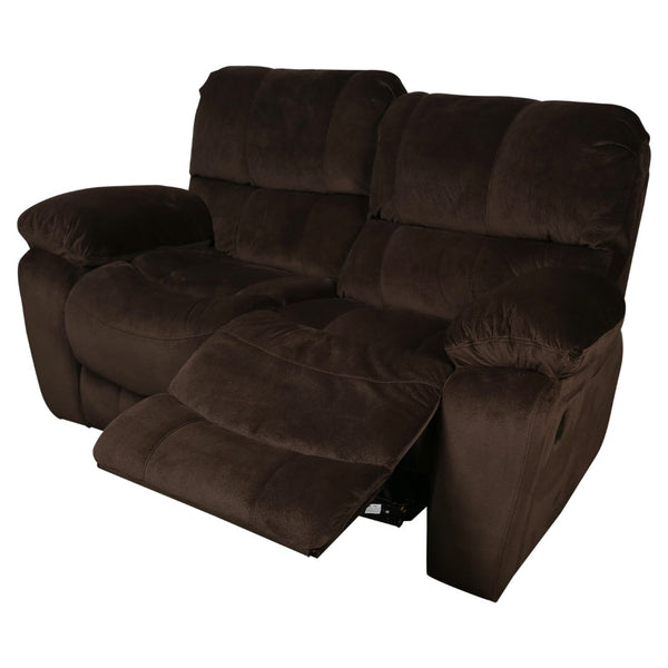 Porter Designs Ramsey Microfiber Dual seat Transitional Reclining Love Brown 03-112C-02B-6012