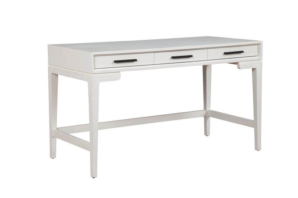 Nova Large Desk in Elegant Chalk White - Mahogany, Dovetail Drawers & Smooth Metal Glides